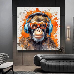 Dj Maymun Kanvas; Pop Art Eğlenceli 40x40 cm