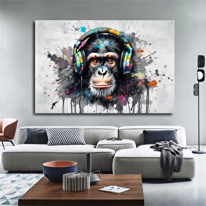 Soyut Grafiti Maymun, Komik Goril Duvar Sanatı Görseli, Hayvan Duvar Sanatı 50x70 cm