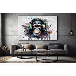 Soyut Grafiti Maymun, Komik Goril Duvar Sanatı Görseli, Hayvan Duvar Sanatı