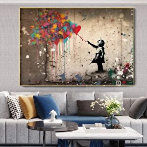 Balon Kız Pop Art Kanvas Baskısı, Banksy Sanatı, Balon Kız Grafiti, Sokak Grafiti Duvar Sanatı