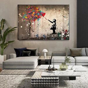 Balon Kız Pop Art Kanvas Baskısı, Banksy Sanatı, Balon Kız Grafiti, Sokak Grafiti Duvar Sanatı