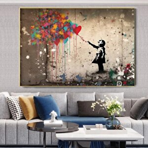 Balon Kız Pop Art Kanvas Baskısı, Banksy Sanatı, Balon Kız Grafiti, Sokak Grafiti Duvar Sanatı