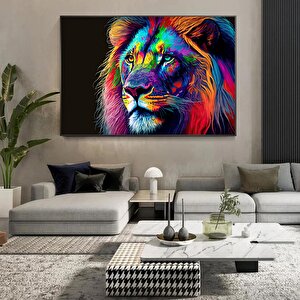 Soyut Kanvas Aslan Resmi, Renkli Aslan Tablosu Poster Baskısı, Duvar Dekoru, Oturma Odası İçin 40x60 cm