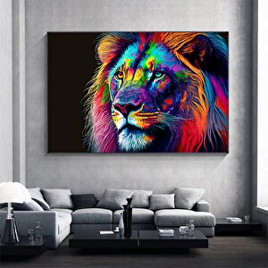 Soyut Kanvas Aslan Resmi, Renkli Aslan Tablosu Poster Baskısı, Duvar Dekoru, Oturma Odası İçin