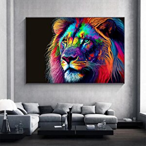 Soyut Kanvas Aslan Resmi, Renkli Aslan Tablosu Poster Baskısı, Duvar Dekoru, Oturma Odası İçin