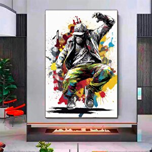 Renkli Maymun Baskısı; Soyut Sanat; Graffiti Kanvas; Soyut Yüz Posteri