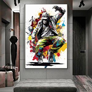 Renkli Maymun Baskısı; Soyut Sanat; Graffiti Kanvas; Soyut Yüz Posteri