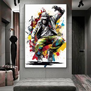 Renkli Maymun Baskısı; Soyut Sanat; Graffiti Kanvas; Soyut Yüz Posteri