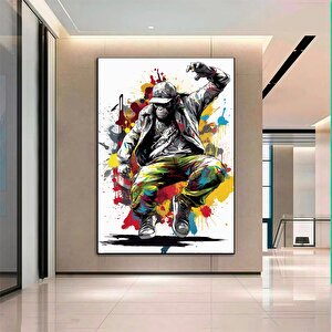 Renkli Maymun Baskısı; Soyut Sanat; Graffiti Kanvas; Soyut Yüz Posteri