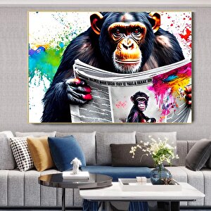 Soyut Graffiti Maymun; Komik Gorilla Duvar Sanatı; Renkli Şempanze Kanvas Dekor; Renkli Maymun Poste