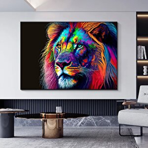 Soyut Kanvas Aslan Resmi, Renkli Aslan Tablosu Poster Baskısı, Duvar Dekoru, Oturma Odası İçin 150x250 cm