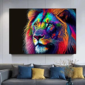 Soyut Kanvas Aslan Resmi, Renkli Aslan Tablosu Poster Baskısı, Duvar Dekoru, Oturma Odası İçin