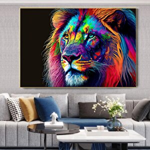 Soyut Kanvas Aslan Resmi, Renkli Aslan Tablosu Poster Baskısı, Duvar Dekoru, Oturma Odası İçin