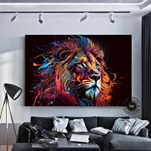 Aslan Baskılı Duvar Sanatı, Pop Art Baskı, Grafiti Kanvas, Aslan Kafa Duvar Sanatı