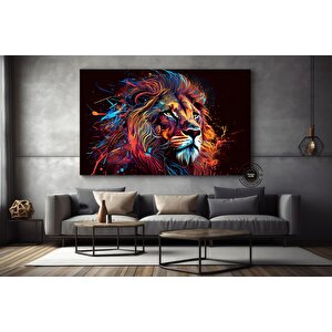 Aslan Baskılı Duvar Sanatı, Pop Art Baskı, Grafiti Kanvas, Aslan Kafa Duvar Sanatı