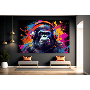 Soyut Graffiti Maymun – Renkli Şempanze Tablosu