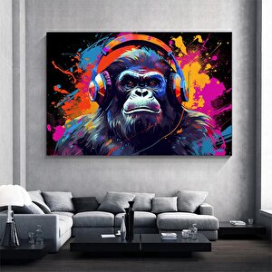 Soyut Graffiti Maymun – Renkli Şempanze Tablosu