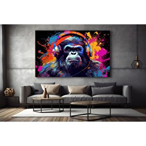 Soyut Graffiti Maymun – Renkli Şempanze Tablosu