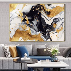 Siyah-altın Soyut Kanvas; Lüks Salon Dekoru; Soyut Manzara