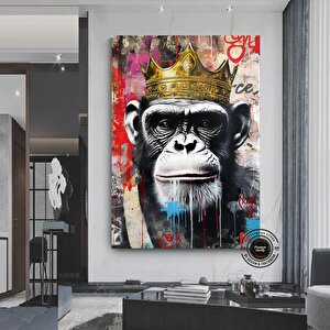 Graffiti Kanvas Baskısı; Pop Art Maymun Tablosu; Graffiti Maymun Sanatı