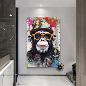 Graffiti Maymun Tablosu, Pop Art Kanvas, Maymun Baskısı, Sokak Sanatı Kanvas Duvar Dekoru