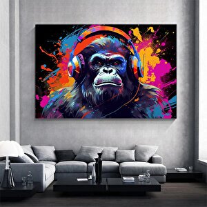 Soyut Graffiti Maymun – Renkli Şempanze Tablosu