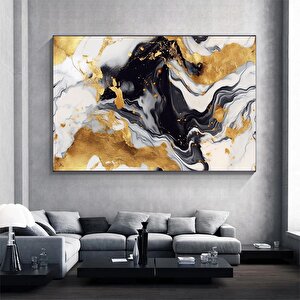 Siyah-altın Soyut Kanvas; Lüks Salon Dekoru; Soyut Manzara