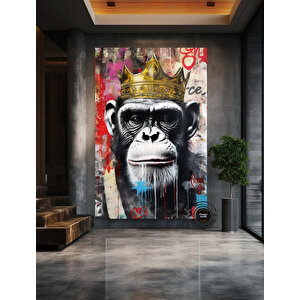 Graffiti Kanvas Baskısı; Pop Art Maymun Tablosu; Graffiti Maymun Sanatı