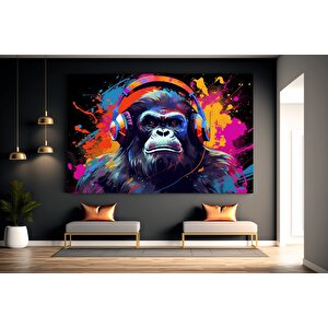 Soyut Graffiti Maymun – Renkli Şempanze Tablosu