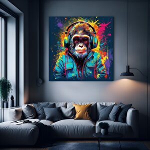 Soyut Graffiti Maymun, Komik Goril Duvar Sanatı, Renkli Şempanze Kanvas Dekoru