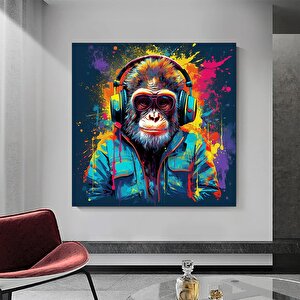 Soyut Graffiti Maymun, Komik Goril Duvar Sanatı, Renkli Şempanze Kanvas Dekoru