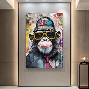 Renkli Maymun Baskısı; Soyut Sanat; Renkli Kanvas Resimler; Graffiti Sanatı Kanvası; Maymun Kanvas D