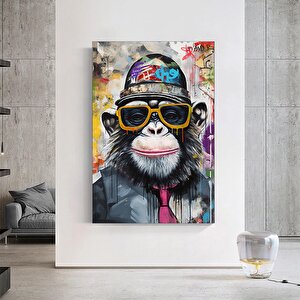 Renkli Maymun Baskısı; Soyut Sanat; Renkli Kanvas Resimler; Graffiti Sanatı Kanvası; Maymun Kanvas D