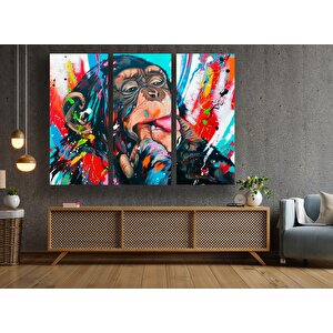 Soyut Graffiti Maymun; Komik Gorilla Duvar Sanatı; Renkli Şempanze Kanvas Dekor; Renkli Maymun Poste