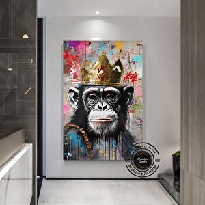 Graffiti Maymun Kanvas; Pop Art Baskı 140x200 cm
