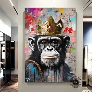 Graffiti Maymun Kanvas; Pop Art Baskı