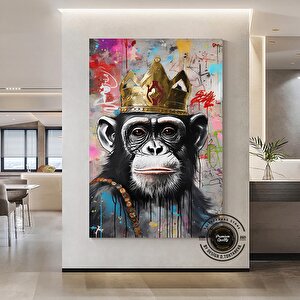Graffiti Maymun Kanvas; Pop Art Baskı