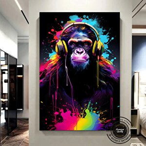 Maymun Baskılı Duvar Sanatı – Trendy, Büyük Graffiti Orijinal Tablo, Sokak Sanatı