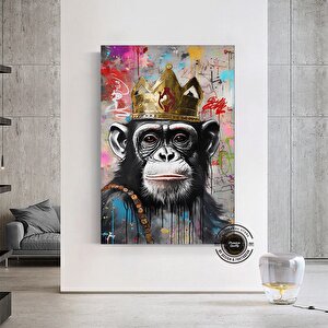 Graffiti Maymun Kanvas; Pop Art Baskı