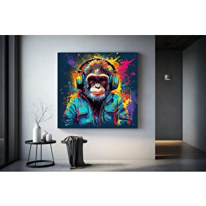Soyut Graffiti Maymun, Komik Goril Duvar Sanatı, Renkli Şempanze Kanvas Dekoru