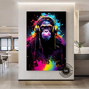 Maymun Baskılı Duvar Sanatı – Trendy, Büyük Graffiti Orijinal Tablo, Sokak Sanatı