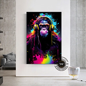 Maymun Baskılı Duvar Sanatı – Trendy, Büyük Graffiti Orijinal Tablo, Sokak Sanatı