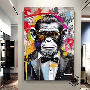 Maymun Duvar Sanatı; Sokak Graffiti; Trendy Kanvas Tablo