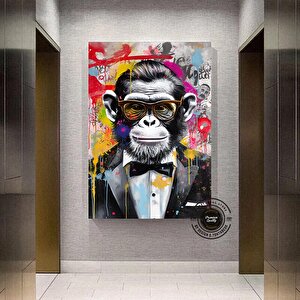 Maymun Duvar Sanatı; Sokak Graffiti; Trendy Kanvas Tablo 30x40 cm