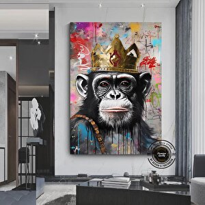 Graffiti Maymun Kanvas; Pop Art Baskı 120x150 cm