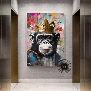Graffiti Maymun Kanvas; Pop Art Baskı 120x150 cm