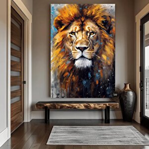 Renkli Soyut Aslan Çok Renkli Poster; Aslan Duvar Sanatı; Aslan; Aslan Baskısı; Renkli Duvar Sanatı;