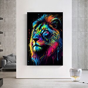 Soyut Graffiti Aslan Tablosu, Renkli Modern Hayvan Duvar Sanatı, Oturma Odası İçin