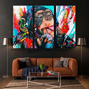 Soyut Graffiti Maymun; Komik Gorilla Duvar Sanatı; Renkli Şempanze Kanvas Dekor; Renkli Maymun Poste