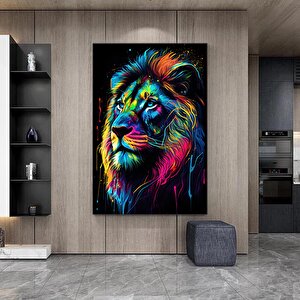 Soyut Graffiti Aslan Tablosu, Renkli Modern Hayvan Duvar Sanatı, Oturma Odası İçin